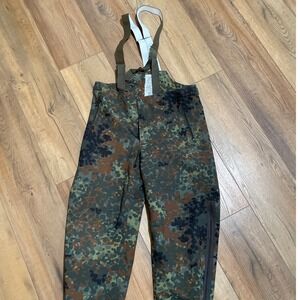 German Military Flecktarn Camo Gore-Tex Overpants Suspenders 1996 48/50 Mittel